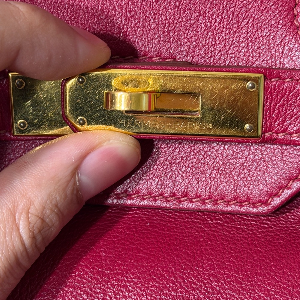 Authentic Hermes’ rouge roubis birkin 35 - Picture 10 of 13